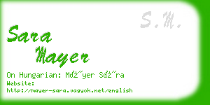 sara mayer business card